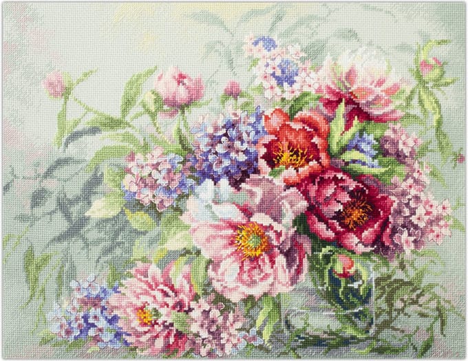 Magic Needle Peonies and Hydrangeas borduren (pakket) 510-224