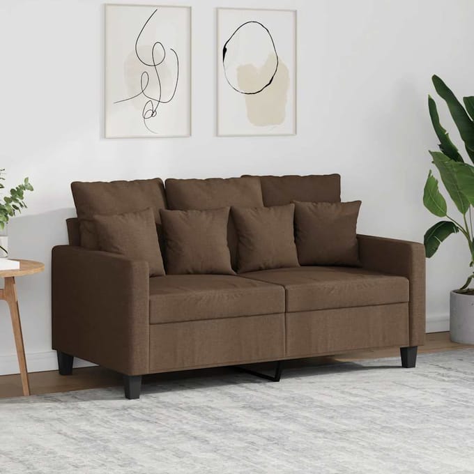 vidaXL - Tweezitsbank - 120 - cm - stof - bruin
