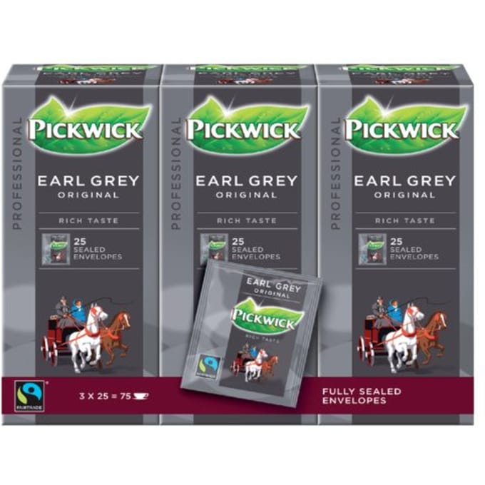 Thee Pickwick Fair Trade Earl grey thee 25 zakjes van 2gr