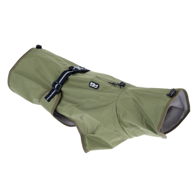 TIAKI hondenregenjas olijf ruglengte: ca. 60cm hond