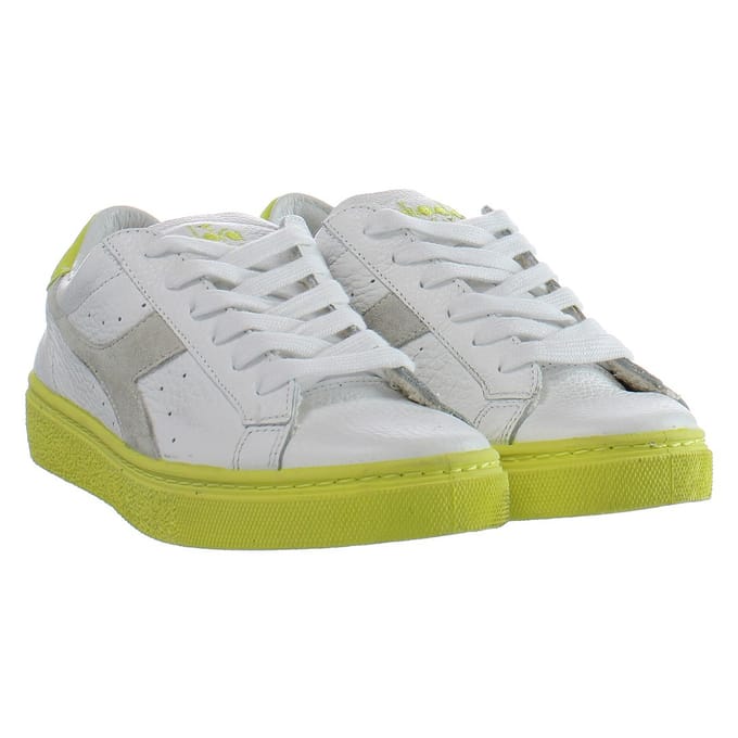 Diadora Montecarlo H Kleurblok Dames Wit/Geel Trainers
