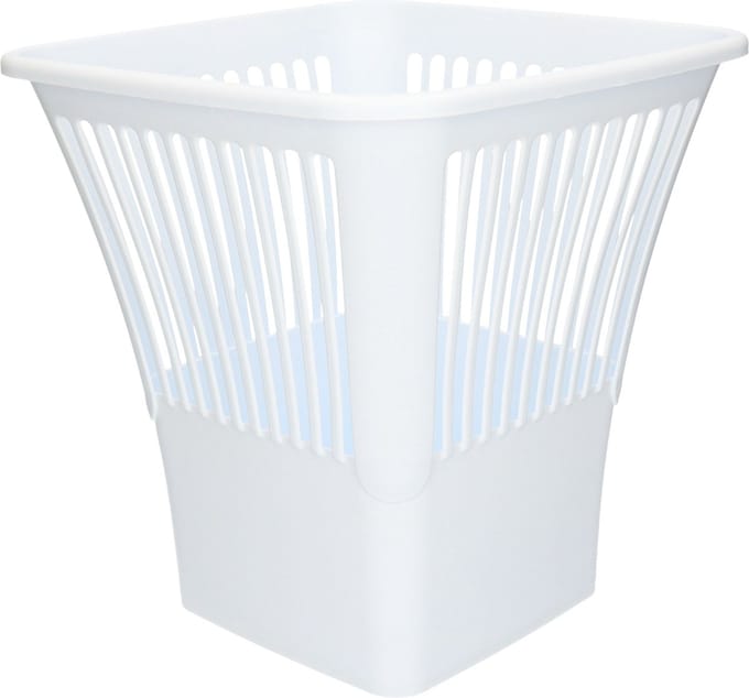 Plasticforte Afvalbak/vuilnisbak - prullenbak - plastic - wit - 30 cm