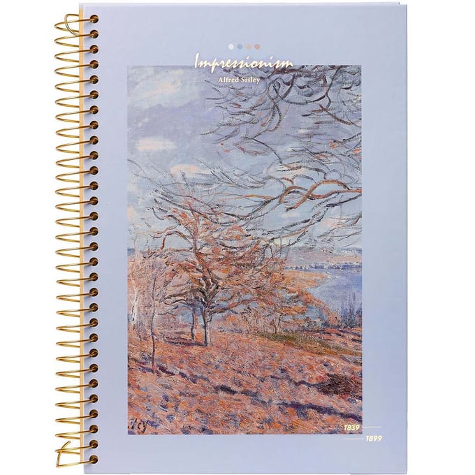 D5347-4 Kalpa a4 notitieboek met spiraal Impressionistische bomen