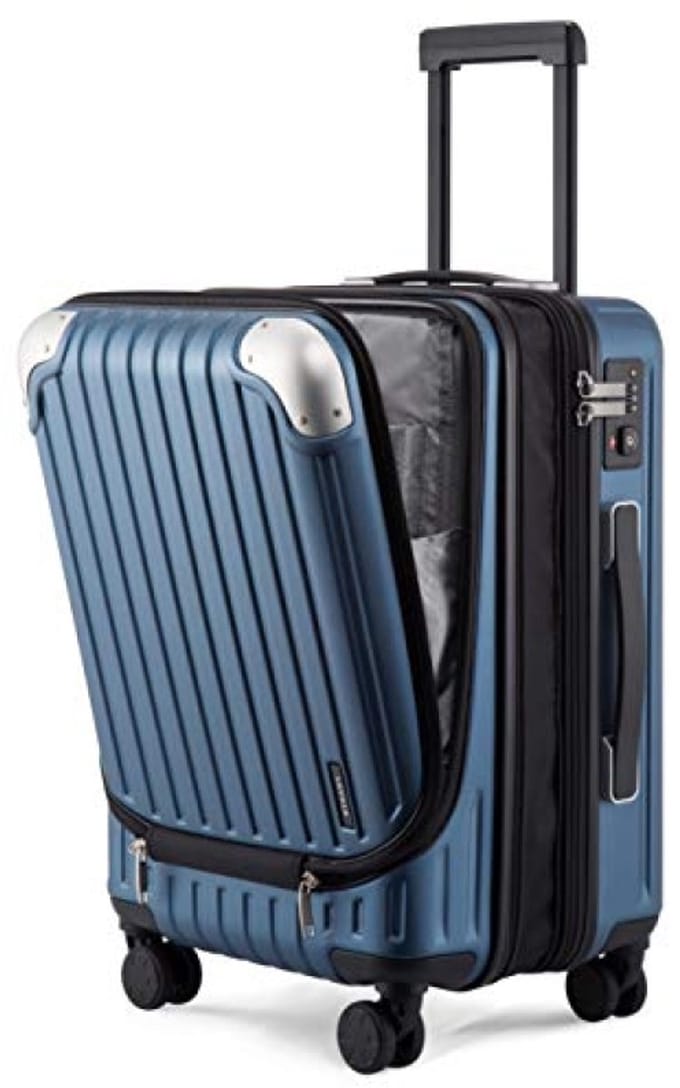 Handbagagekoffer 3-delige set - 36L-42L + 68L + 104L - Uitbreidbaar - ABS + Polycarbonaat - Blauw