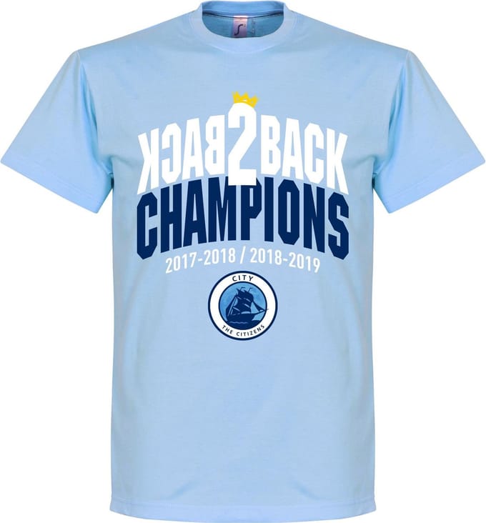 City Back to Back Champions T-Shirt - Lichtblauw - M