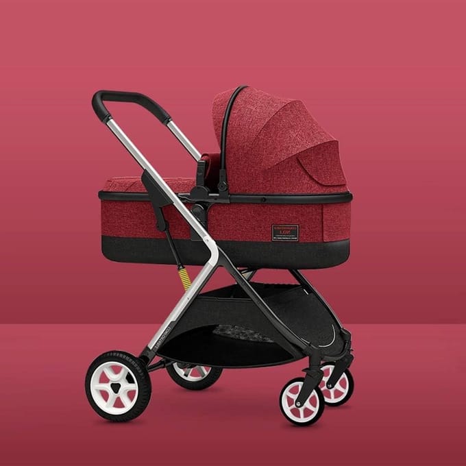 Compacte Buggy - Kinderwagen Omkeerbaar - Baby Vervoeren - Aluminium Vliegtuigframe - 32x77x100 cm - Rood