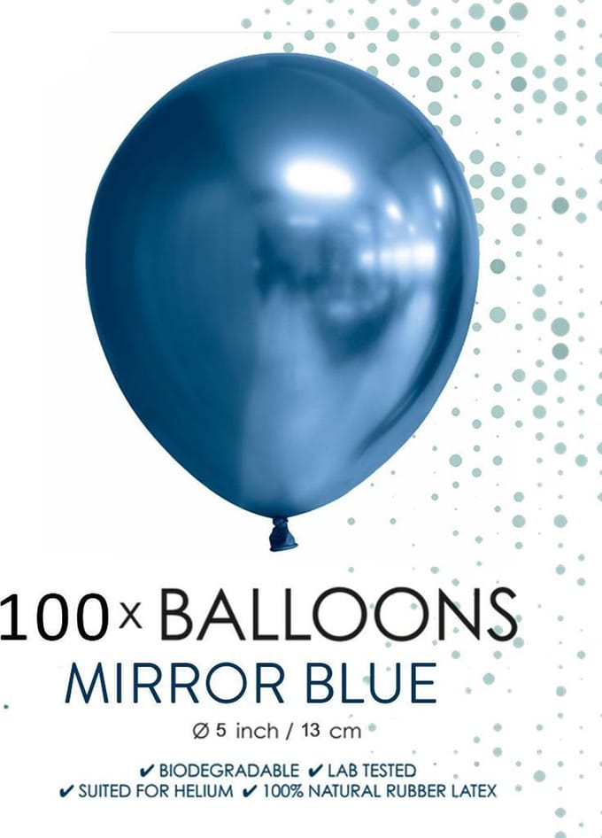 100 chrome 5 inch kleine ballonnen blauw.