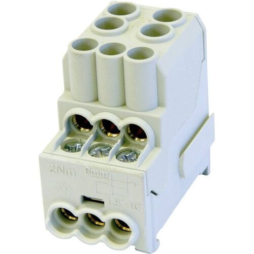 HoraeTec 080010-0-4 Onderverdeelblok Grijs 1-polig