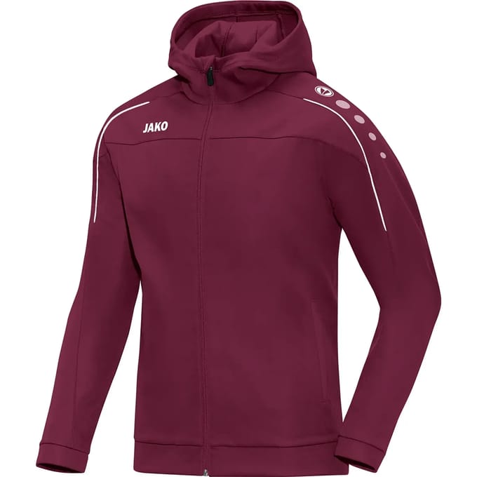 Jako Classico Jas Met Kap Heren - Bordeaux | Maat: 4XL
