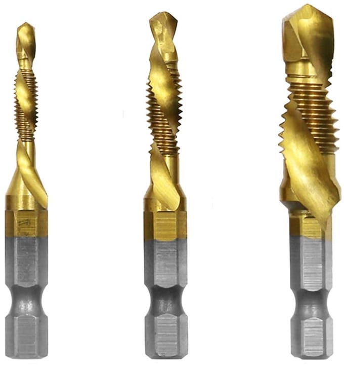Set van 3 HSS Draadboor Bits met Hexaansluiting en Vouwboor voor Hout, Plastic en Aluminium