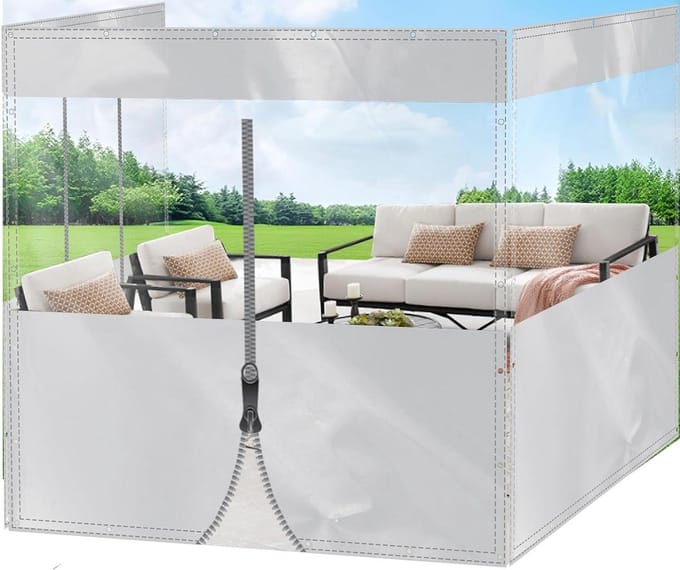 Waterdicht Dekzeil - Beschermend Zeil - Buiten Beschermen - Met Ritssluiting - 23 x 16 m - Wit