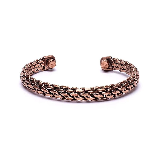 Armband koper gevlochten magnetisch