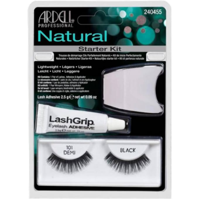 Ardell KIT INICIACION GLAMOUR #101-demi black SET 3 pz