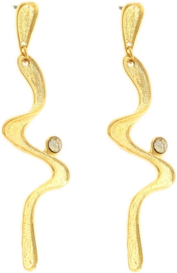 Behave - Dames oorhangers zigzag design goudkleur feestelijk stijlvol