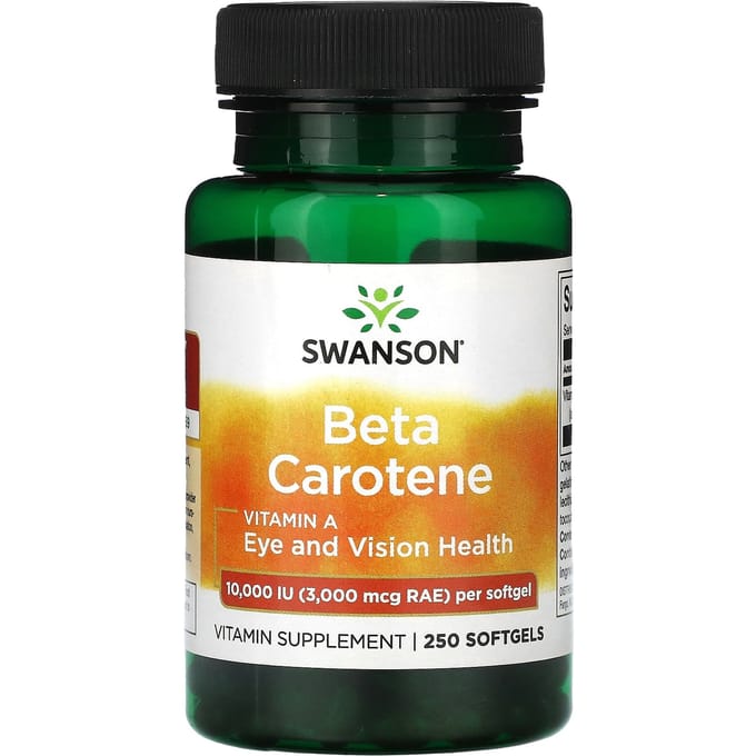 Bètacaroteen, 10.000 IE (3.000 mcg RAE), 250 softgels