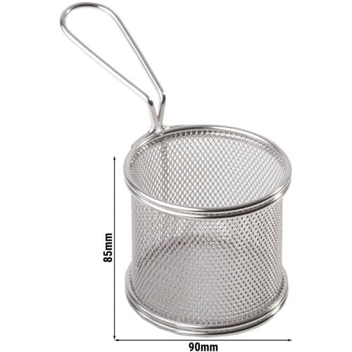 GGM Gastro (6 Stück) Servier Frittierkorb - SNACKHOLDER - Edelstahl - Ø 90mm - Silber