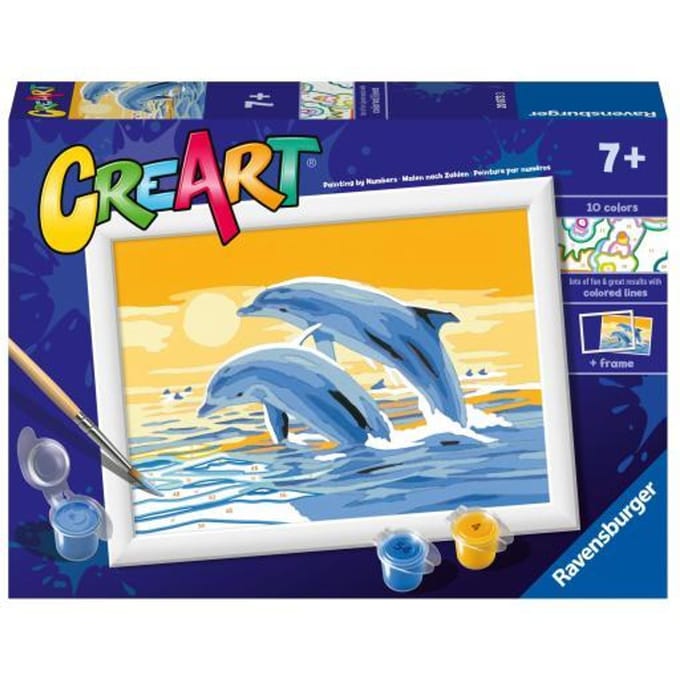 Ravensburger CreArt Delightful Dolphins - Schilderen op nummer voor kinderen