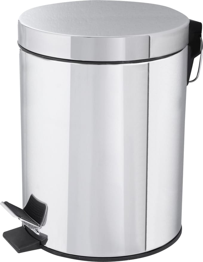 Differnz Pedaalemmer Chroom â€“ Prullenbak Badkamer â€“ Afvalbakje â€“ 5 liter