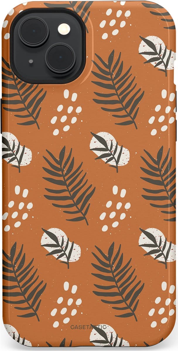 Casetastic hoesje geschikt voor Apple iPhone 15 Plus - MagSafe - Dubbellaagse bescherming - Rustiek ritme - Fashion Case - Terracotta Taupe