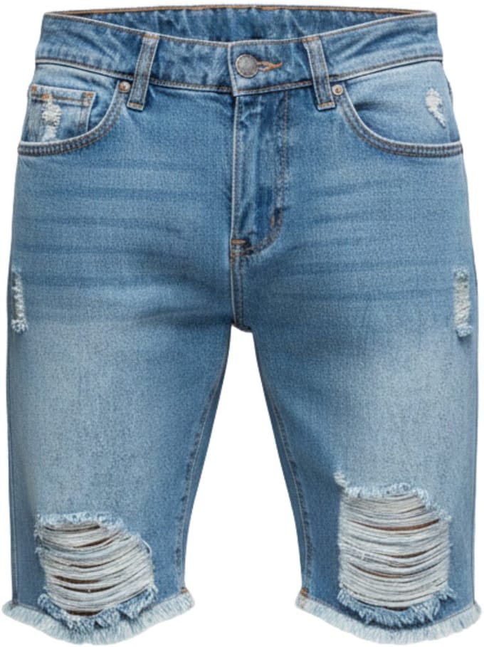 OMBRE Korte Broek - Katoen - Rits - Effen Indigo M
