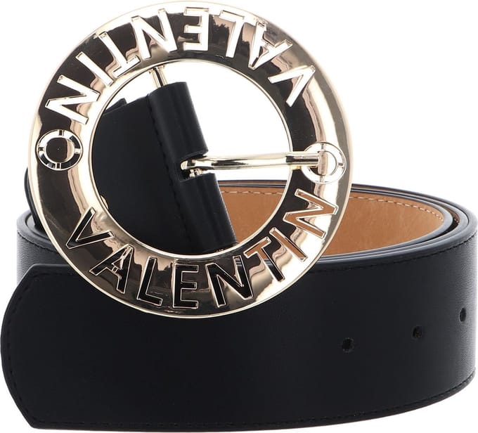 VALENTINO Riem Hampton Pin Buckle Belt W75 Nero / Oro Zwart