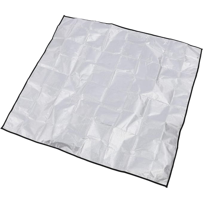 Tapis de Sol de Grill Résistant à la Chaleur Réutilisable Imperméable Résistant à l'Huile Argenté 4 Couches 39 Pouces