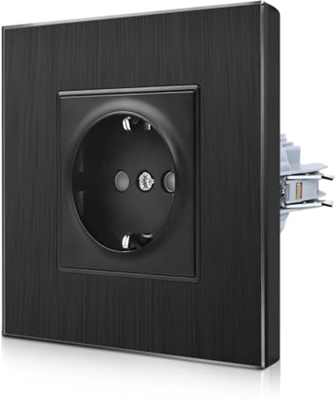 Aluminium Schuko Stopcontact met USB-A - Enkele en Dubbele Wandcontactdoos