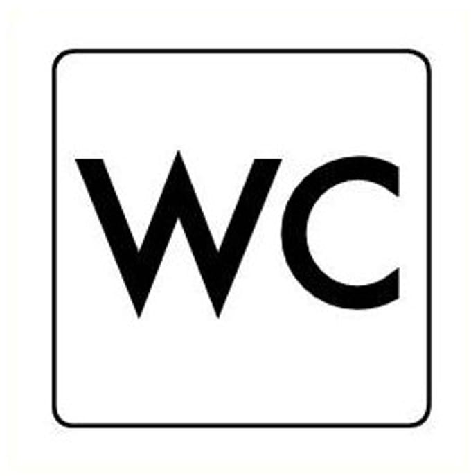 WC bordje - kunststof - wit 200 x 200 mm