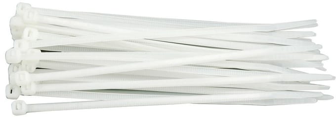Vorel - Plastic Kabelbinders - 370x4,8mm - Wit - Versterkte Scheurbestendigheid