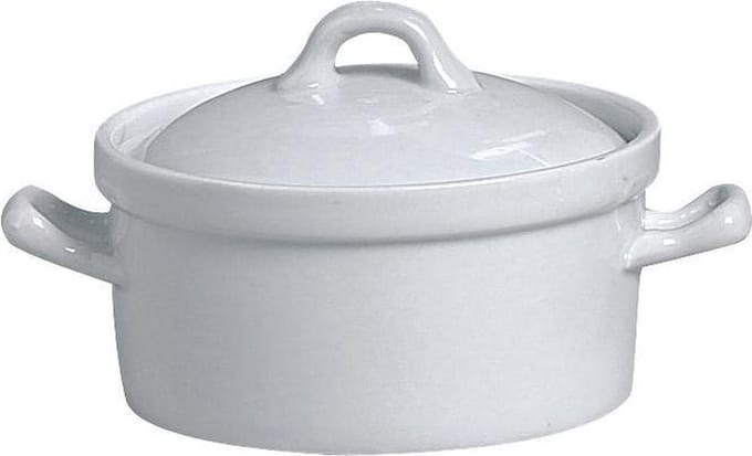 Cosy & Trendy Mini Ovenschotel Met Deksel - Ø 12 cm x 9 cm - Wit