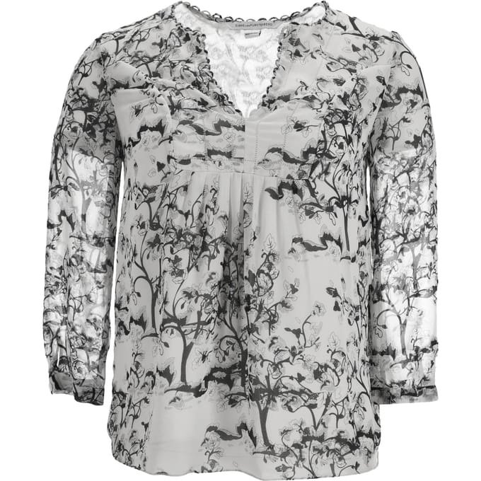 Diane Von Furstenberg Camden bloemenblouse van witte zijde