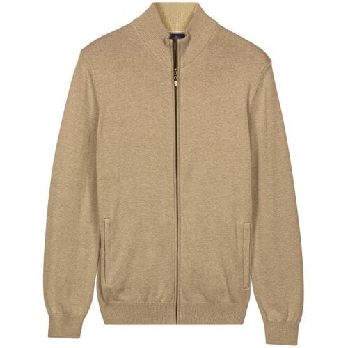 Baileys Vest Fine Knit Full Zip Taupe / male