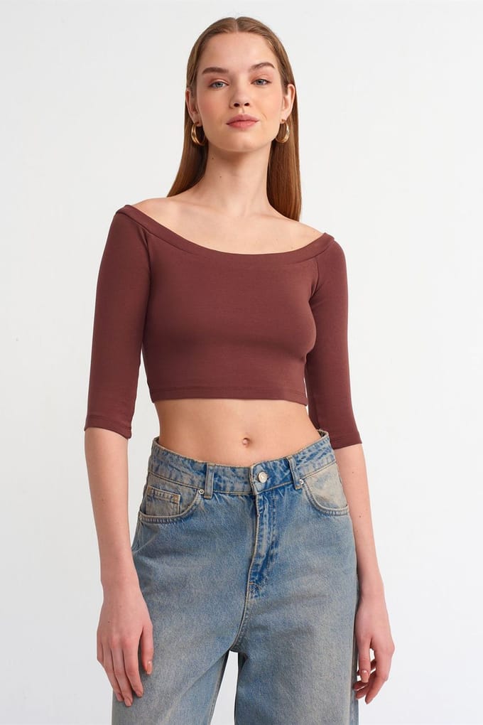 Dames Off-shoulder Crop Blouse