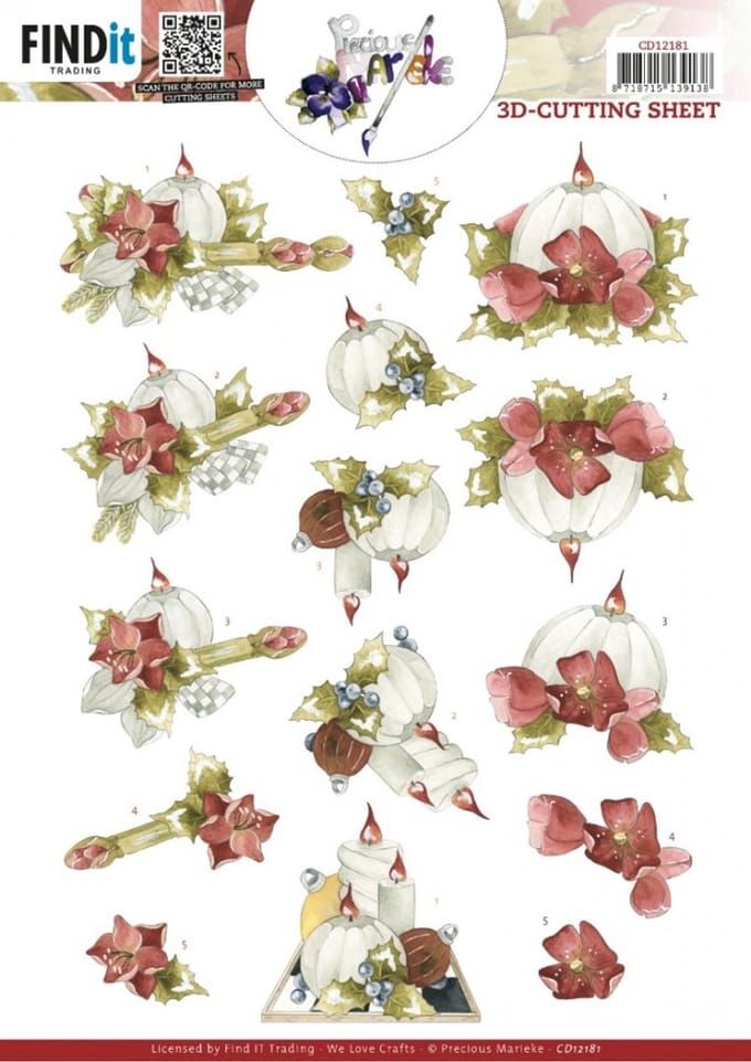 3D Cutting Sheets - Precious Marieke - Ruby Candles 1 stuks