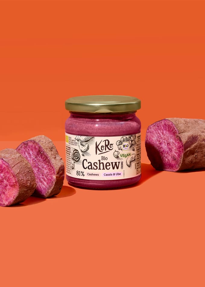 Bio cashewpasta met zwarte bessen en ube | 200 g