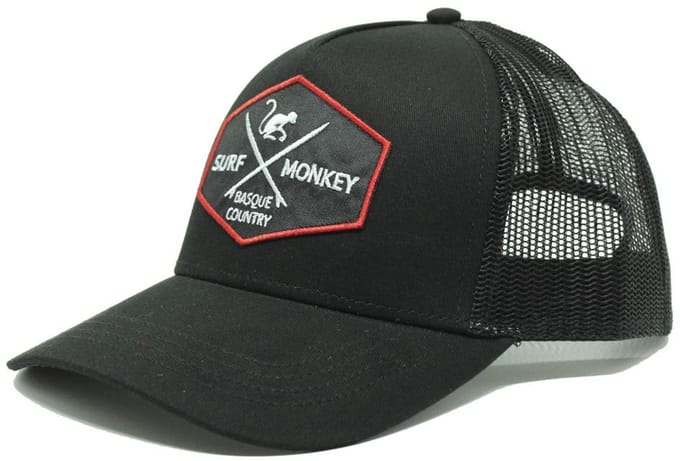 Surf Monkey - Trucker Cap - 5 Panel - One Size - Snapback - Zwart