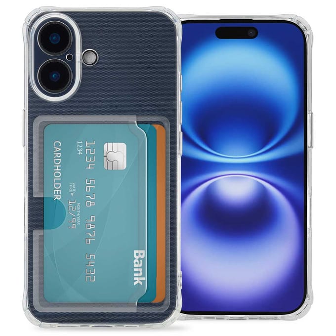 imoshion Softcase Backcover met pasjeshouder voor de Apple iPhone 16 - Transparant