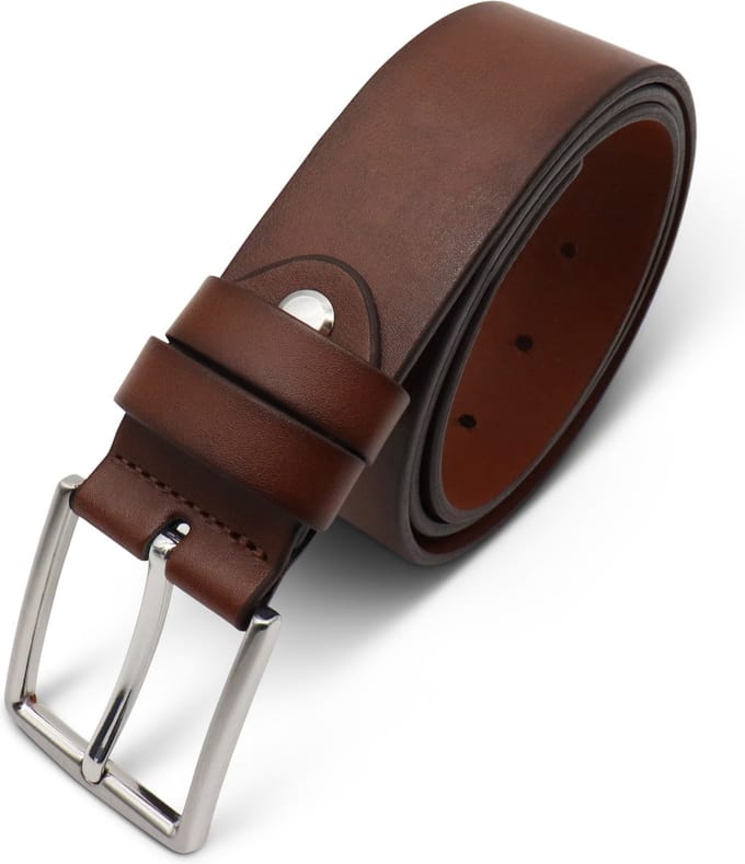 Safekeepers Glad Leren Riem - Cognac - Rundleder - 4 cm