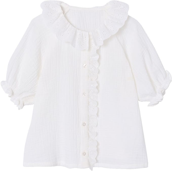 Vertbaudet Blouse voor meisjes met Engels borduurwerk