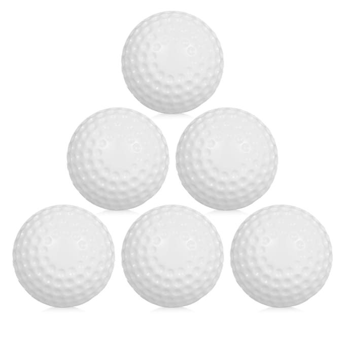 6-pack 9-inch PU putjesballen met trekkoord draagtas voor werpmachine oefening wit