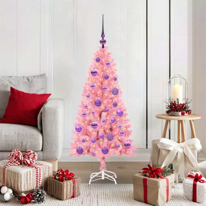 vidaXL - Kerstboom - Roze - 120 - cm - PVC