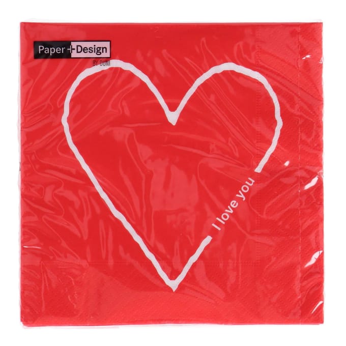 Servetten I Love You 33x33 cm