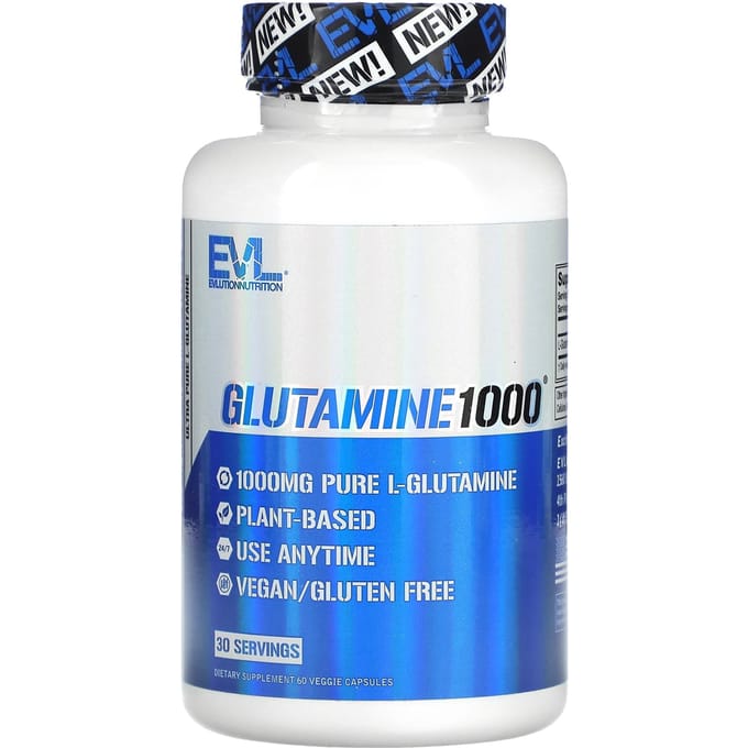 EVLution Nutrition, Glutamine 1000, 60 vegetarische capsules