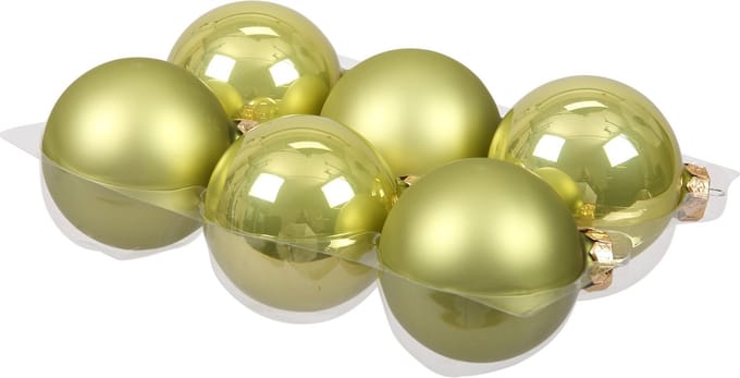 Othmar Decorations Kerstballen - 6x st - salie groen - 8 cm - glas - mat/glans - kerstversiering