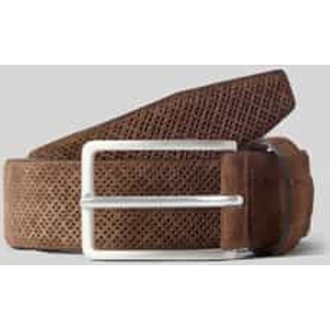 Riem van echt leer in suède-look