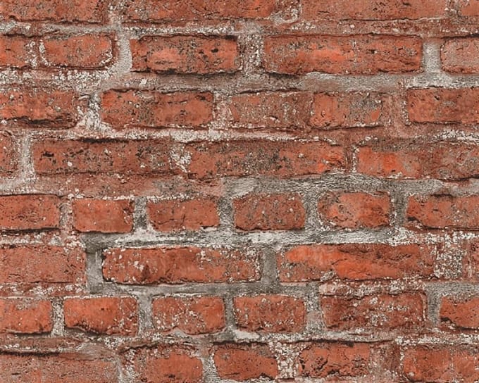 BAKSTENEN BEHANG | industrieel - Rood Grijs Bont - A.S. Création Elements 2