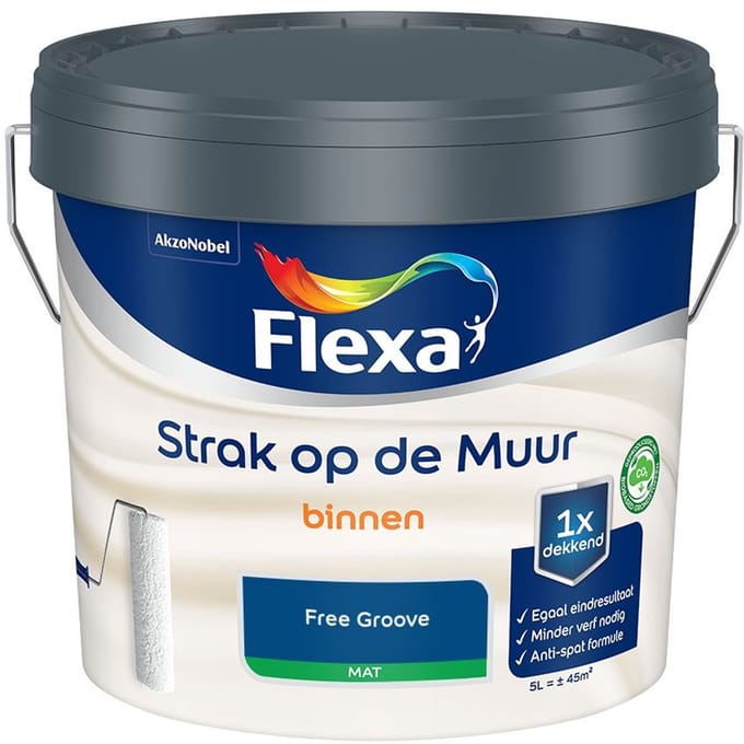 Flexa - Strak Op De Muur Binnen Mat - Free Groove - Mengverf - 5 L