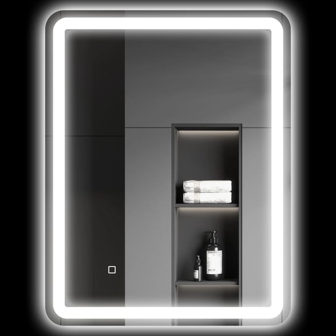 HOMCOM badkamerspiegel - touchbediening - 3 lichtkleuren - dimbaar
