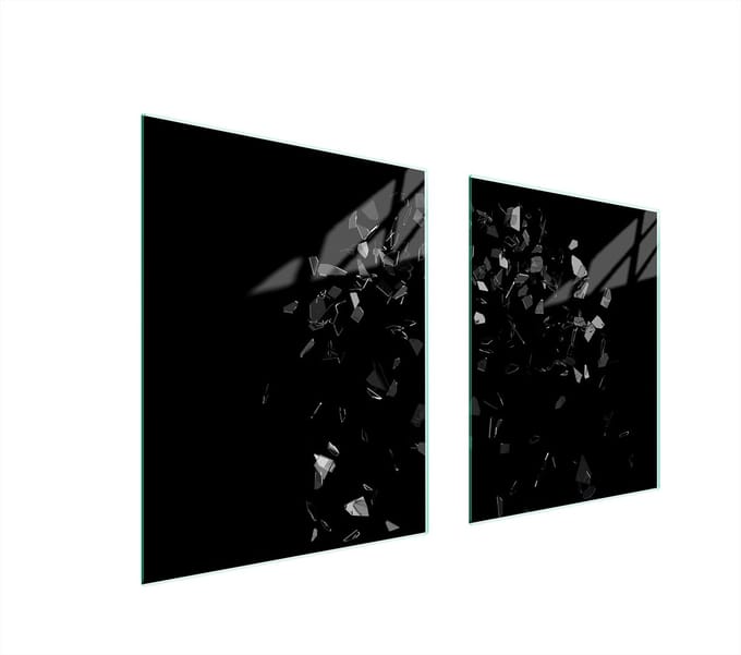 TMK ArtDeko - Glas Beschermplaat - 85x52 cm - Zwart - Hittebestendig
