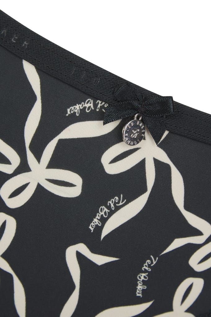 Ted Baker Myrtle 3pk Plain And Print Brief With Lace Trim Jet Black Bo Größe: L | Unterhosen Outlet | Damen | Schwarz